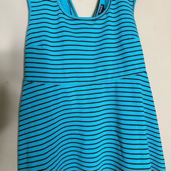 Torrid Women's Teal Black Striped Cross Back Skater Dress Size 2X - Picture 4 of 13